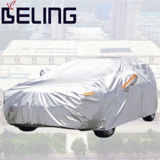 waterproof car cover with 6 reflective stripe windproof dustproof scratch resistant outdoor uv protection
