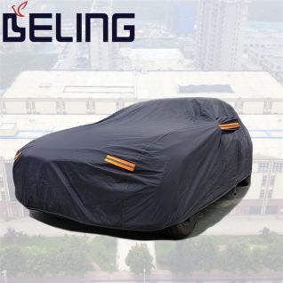 best price universal thickened snowproof uv protection car outdoor cover with mirror cover reflective strips sedan cover