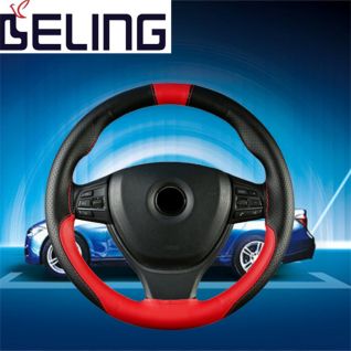 hand sewing steering wheel cover red car steering cover 